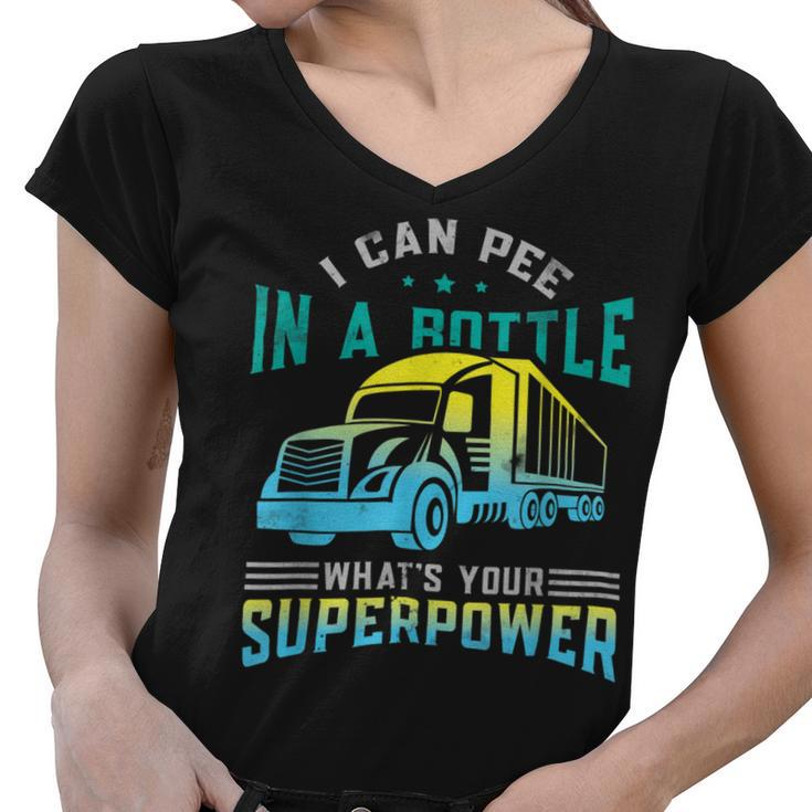 Trucker Trucker Accessories For Truck Driver Motor Lover Trucker _ V12 Women V-Neck T-Shirt