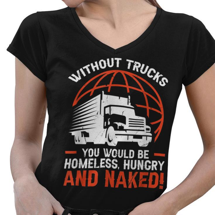 Trucker Trucker Accessories For Truck Driver Motor Lover Trucker_ V10 Women V-Neck T-Shirt