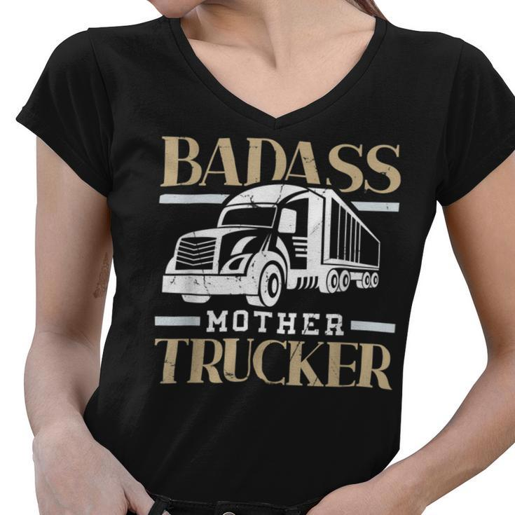 Trucker Trucker Accessories For Truck Driver Motor Lover Trucker_ V11 Women V-Neck T-Shirt