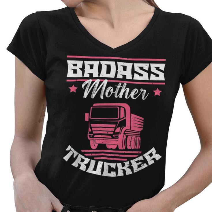 Trucker Trucker Accessories For Truck Driver Motor Lover Trucker_ V27 Women V-Neck T-Shirt