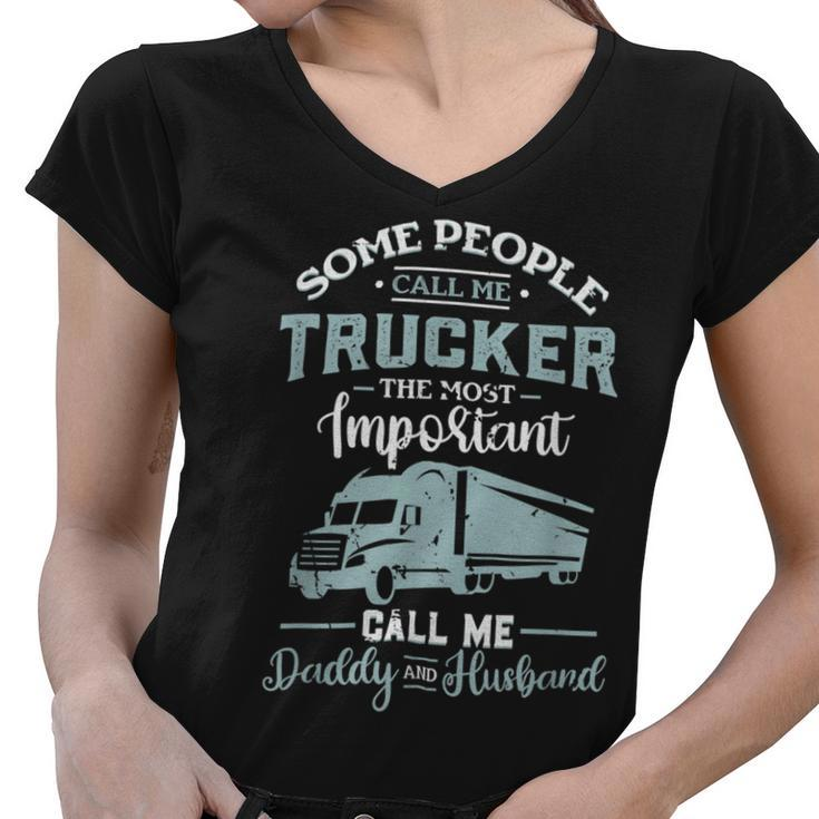 Trucker Trucker Accessories For Truck Driver Motor Lover Trucker_ V3 Women V-Neck T-Shirt