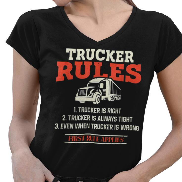 Trucker Trucker Accessories For Truck Driver Motor Lover Trucker_ V30 Women V-Neck T-Shirt