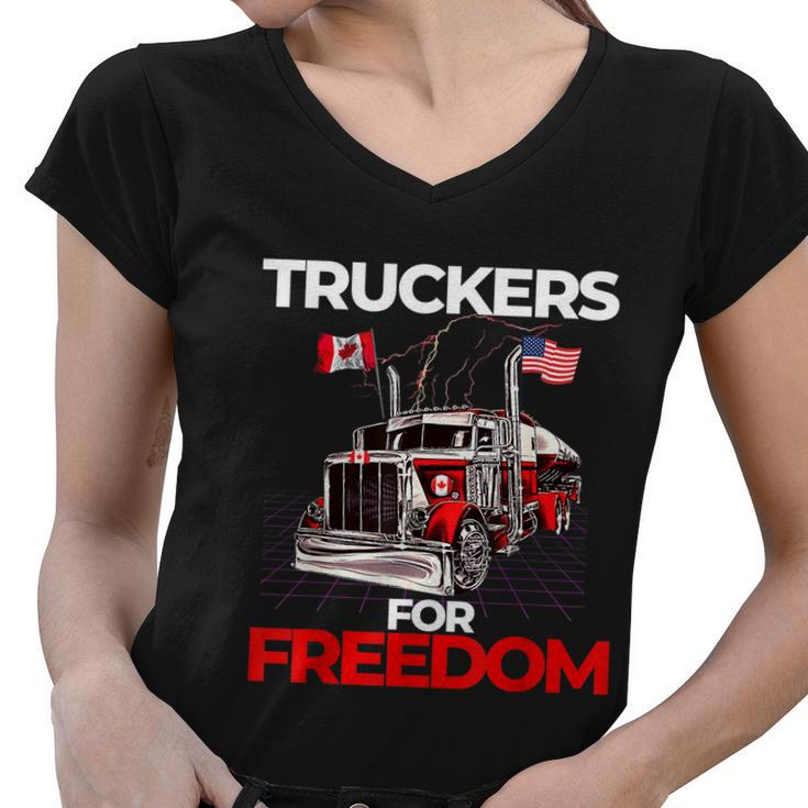 Truckers For Freedom Freedom Convoy  Women V-Neck T-Shirt