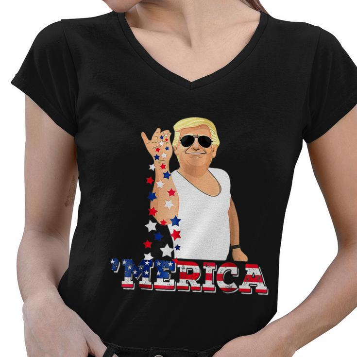 Trump Bae Funny 4Th Of July Trump Salt Freedom Women V-Neck T-Shirt