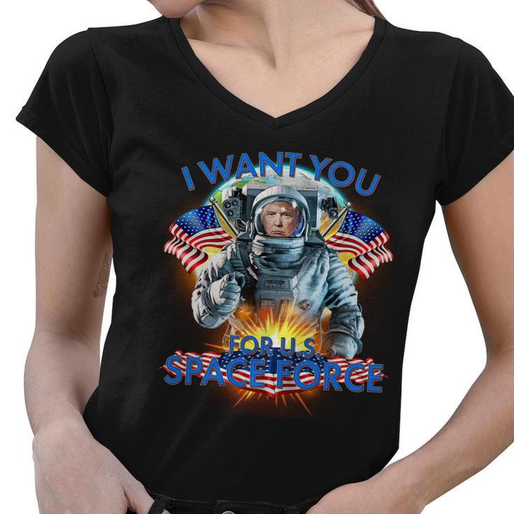 Trump I Want You For Us Space Force Tshirt Women V-Neck T-Shirt