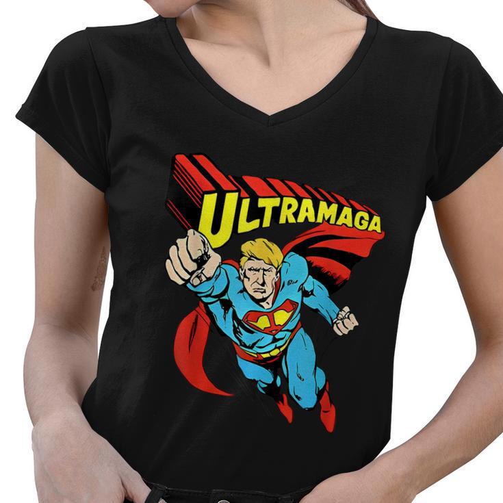 Ultra Maga Shirt Funny Pro Trump Maga Super Ultra Maga 2024 Tshirt Women V-Neck T-Shirt