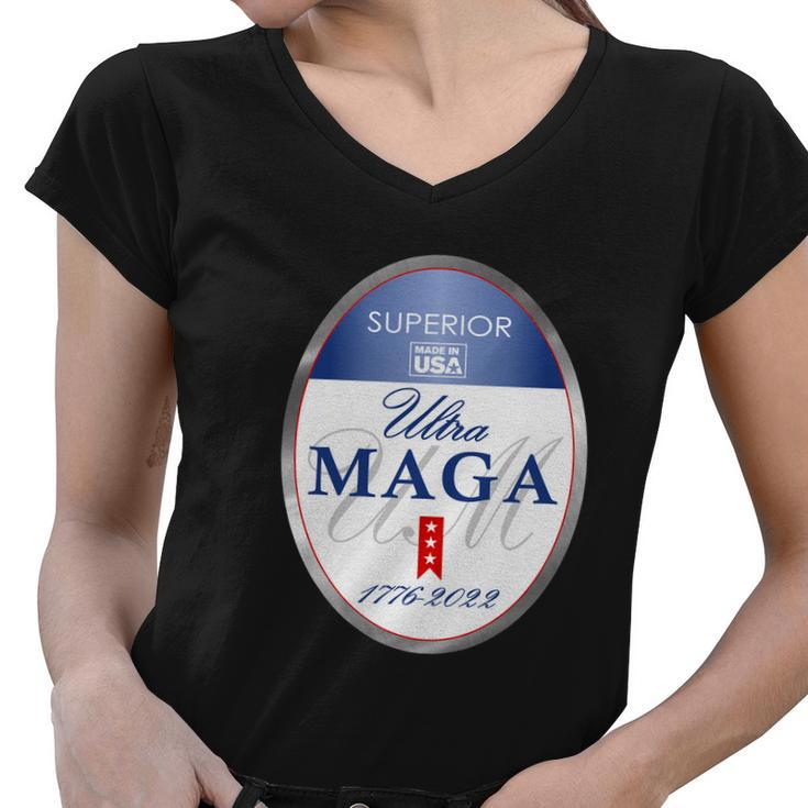 Ultra Maga Superior 1776 2022 Parody Trump 2024 Anti Biden Women V-Neck T-Shirt