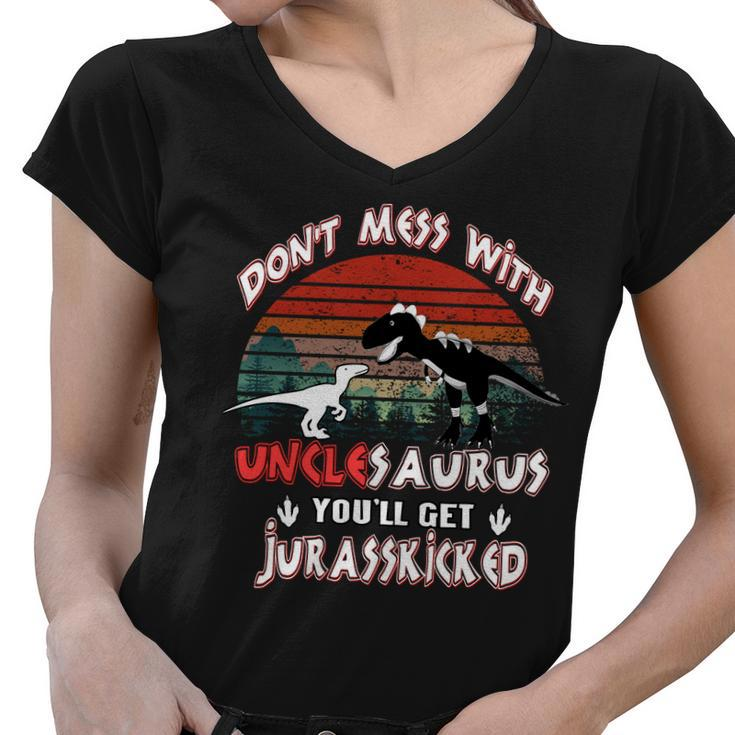 Uncle Dinosaur Trex V2 Women V-Neck T-Shirt