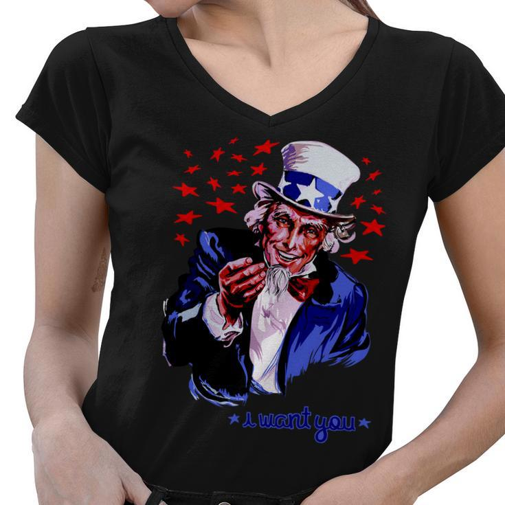 Uncle Sam I Want You Tshirt Women V-Neck T-Shirt