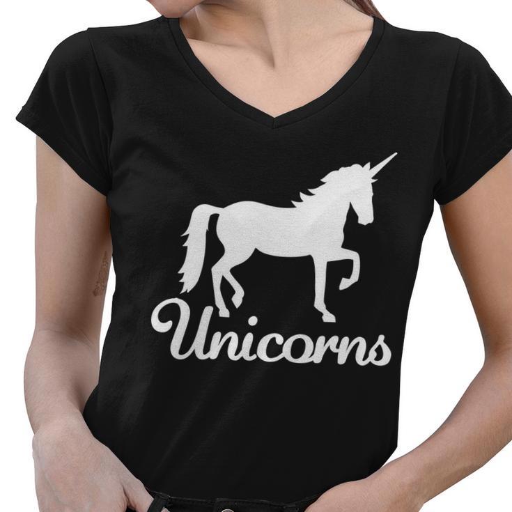 Unicorn Logo V2 Women V-Neck T-Shirt