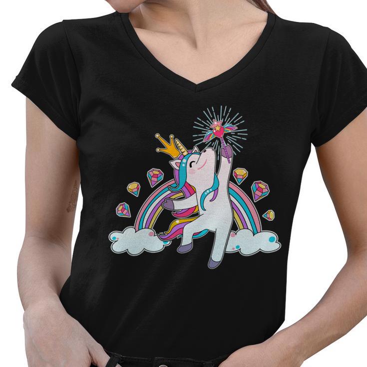 Unicorn Magic V2 Women V-Neck T-Shirt