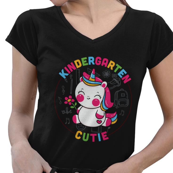 Unicorn Pre Kindergarten Back To School Cutie Graphic Student Teacher Shirt Women V-Neck T-Shirt