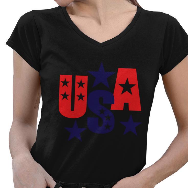 Usa 4Th Of July Independence Day Patriotic Women V-Neck T-Shirt