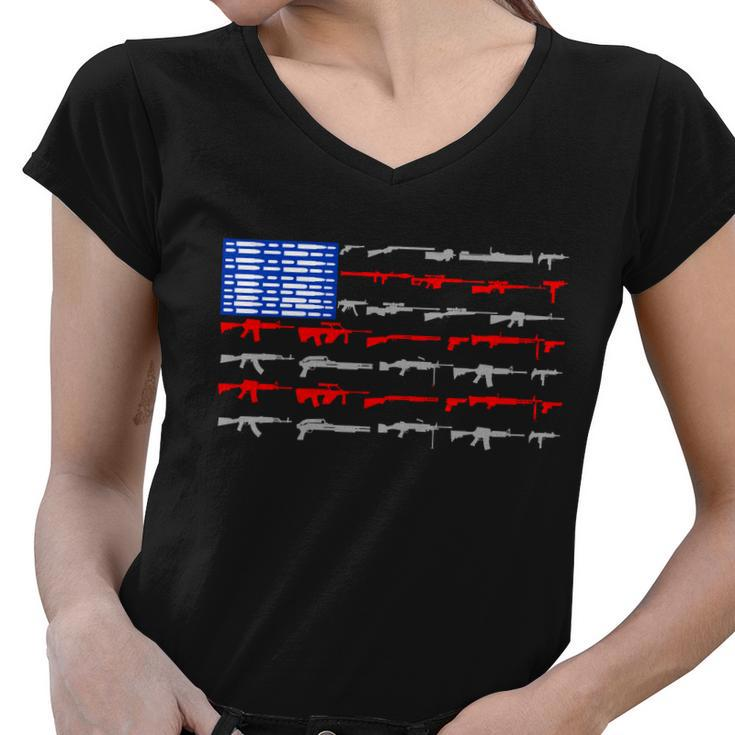 Usa Flag 2Nd Amendment Gun Flag Rights V2 Women V-Neck T-Shirt