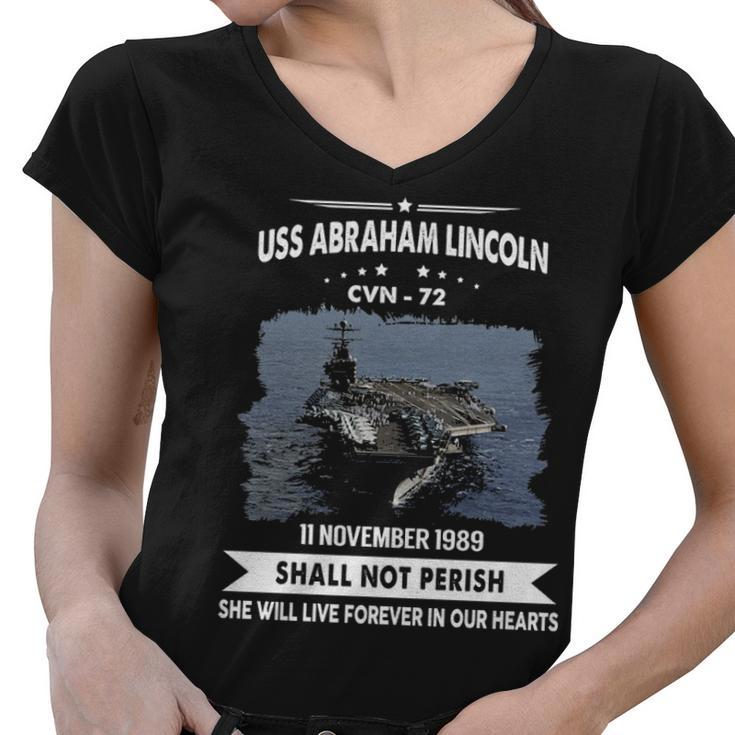 Uss Abraham Lincoln Cvn  V2 Women V-Neck T-Shirt
