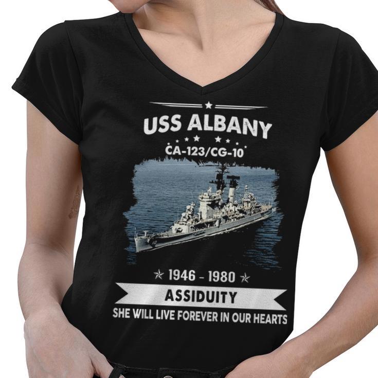 Uss Albany Cg Women V-Neck T-Shirt