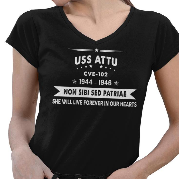 Uss Attu Cve  V2 Women V-Neck T-Shirt