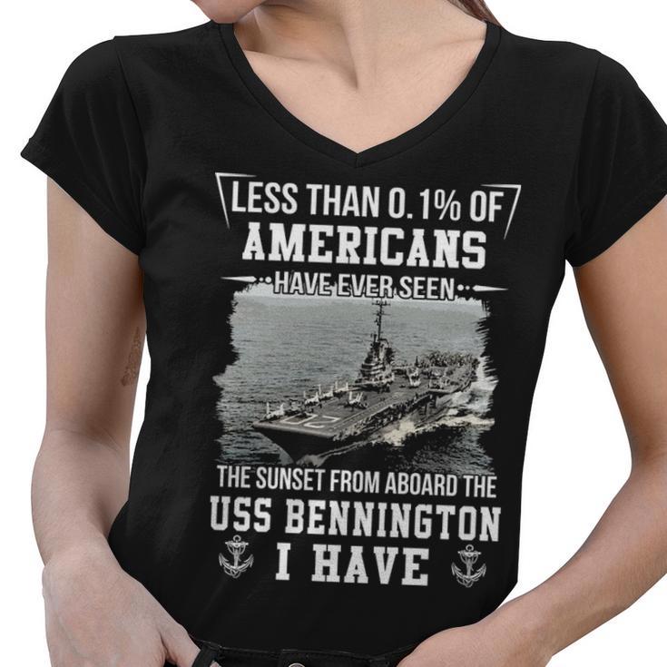 Uss Bennington Cv 20 Sunset Women V-Neck T-Shirt