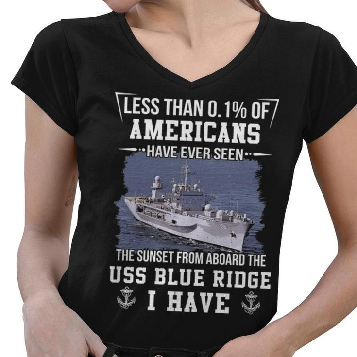 Uss Blue Ridge Lcc 19 Sunset Women V-Neck T-Shirt