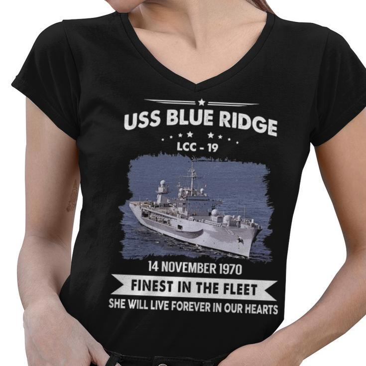 Uss Blue Ridge Lcc  V2 Women V-Neck T-Shirt