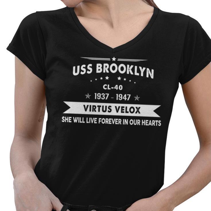 Uss Brooklyn Cl  Women V-Neck T-Shirt