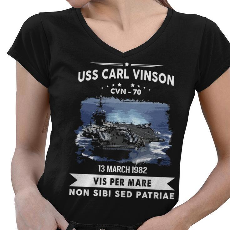 Uss Carl Vinson Cvn  V2 Women V-Neck T-Shirt