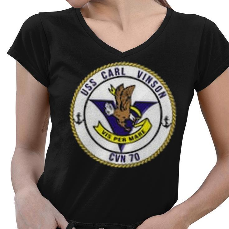 Uss Carl Vinson Cvn  Women V-Neck T-Shirt