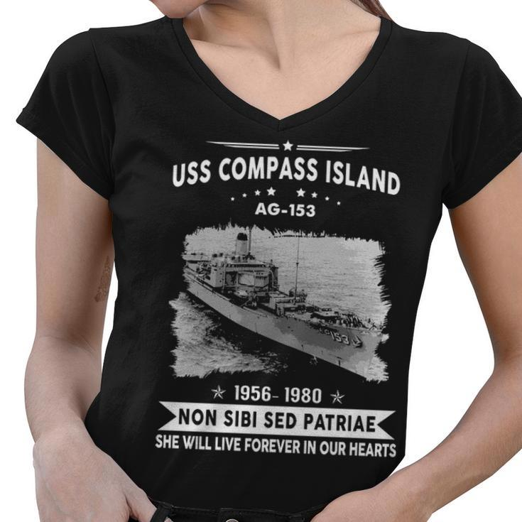 Uss Compass Island Ag  Women V-Neck T-Shirt