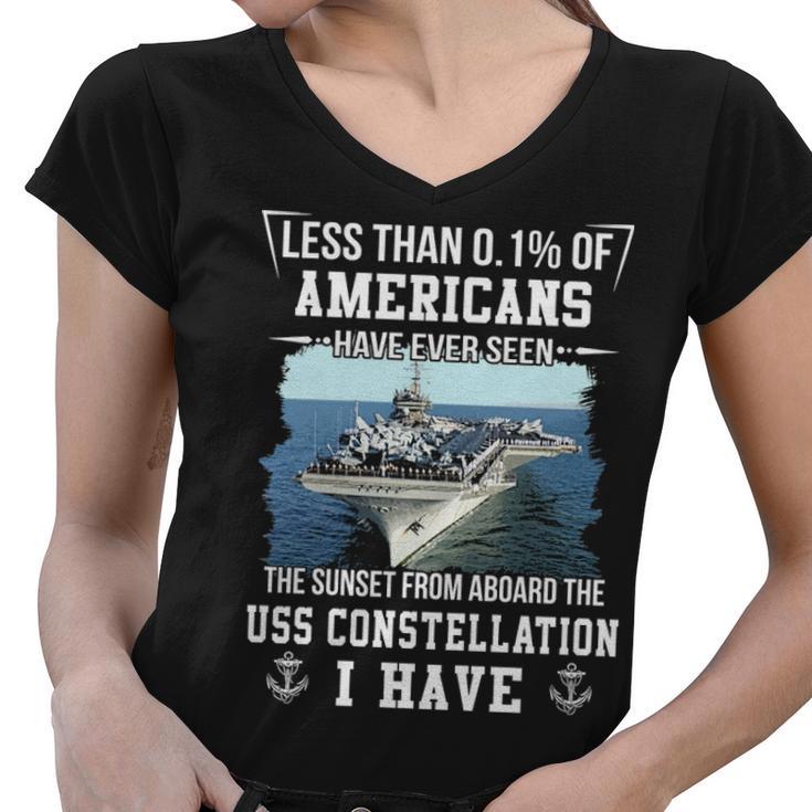 Uss Constellation Cv 64 Sunset Women V-Neck T-Shirt