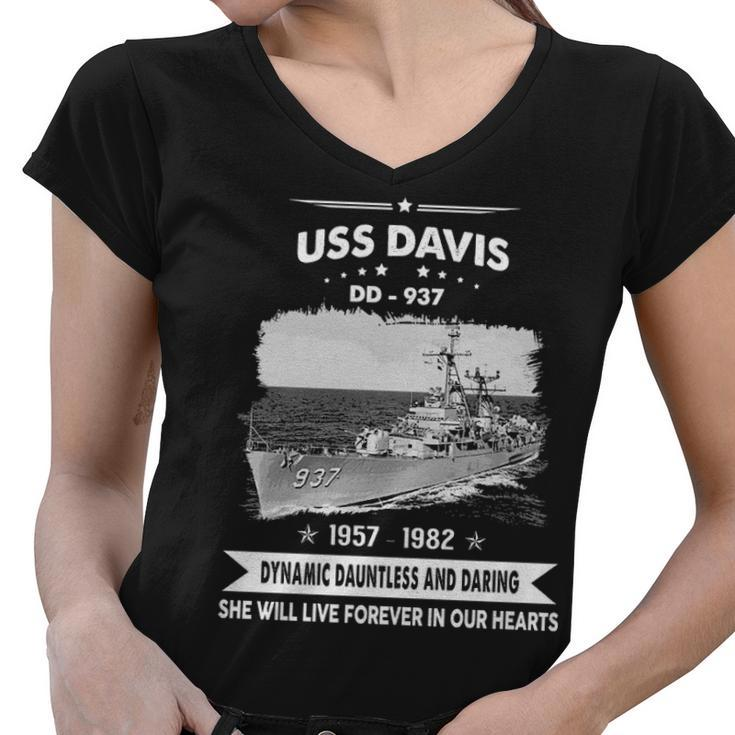 Uss Davis Dd  Women V-Neck T-Shirt
