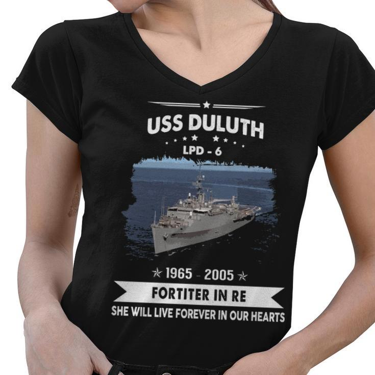 Uss Duluth Lpd  V2 Women V-Neck T-Shirt