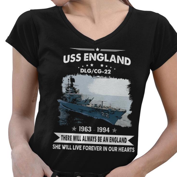 Uss England Dlg 22 Cg  Women V-Neck T-Shirt