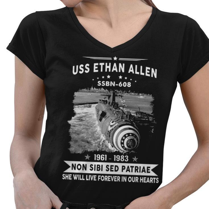 Uss Ethan Allen Ssbn  Women V-Neck T-Shirt