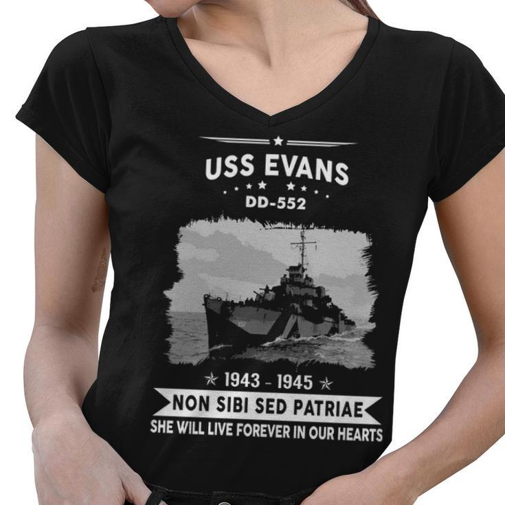 Uss Evans Dd  Women V-Neck T-Shirt