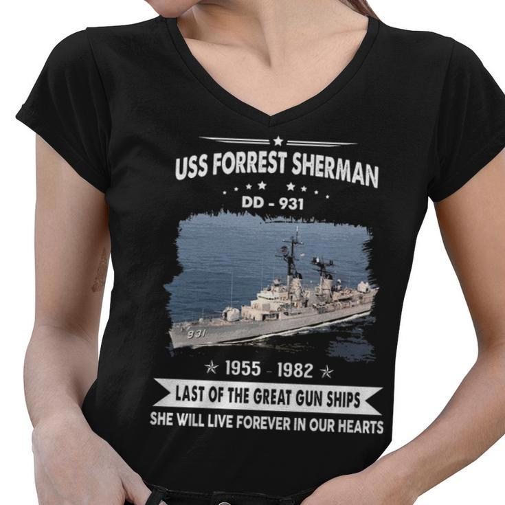 Uss Forrest Sherman Dd  Women V-Neck T-Shirt