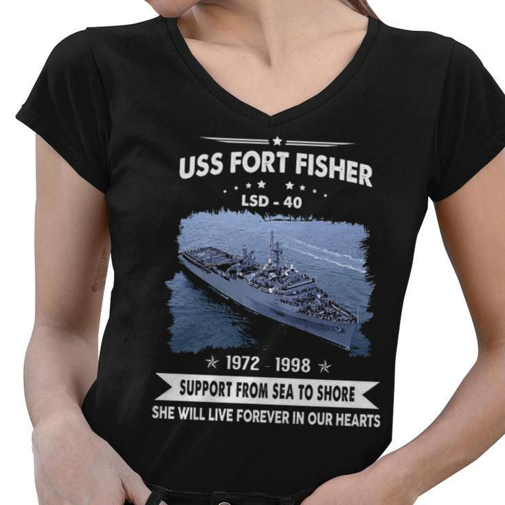 Uss Fort Fisher Lsd  Women V-Neck T-Shirt