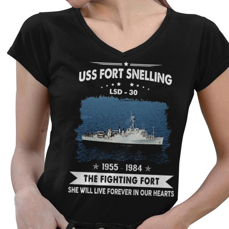 Uss Fort Snelling Lsd  Women V-Neck T-Shirt