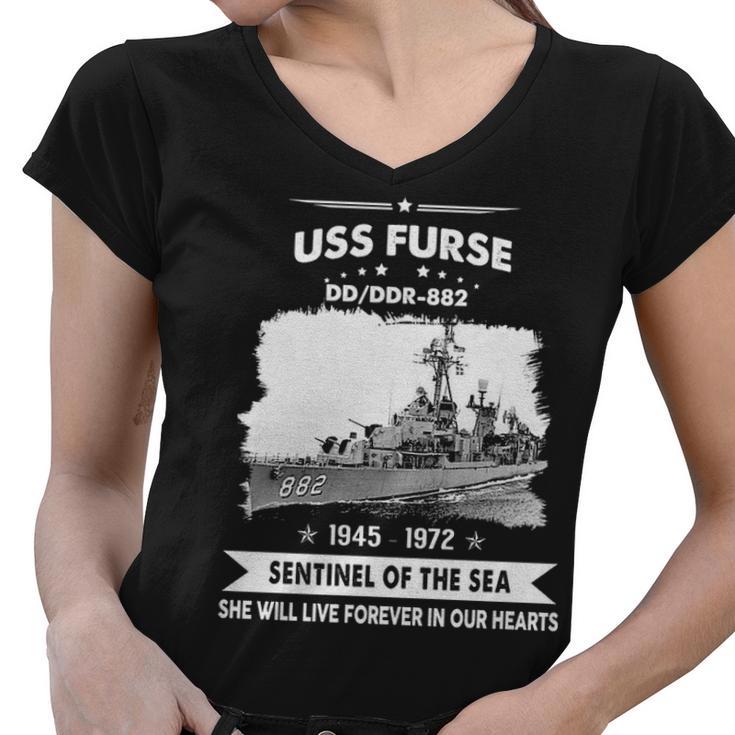 Uss Furse Dd 882 Ddr  Women V-Neck T-Shirt