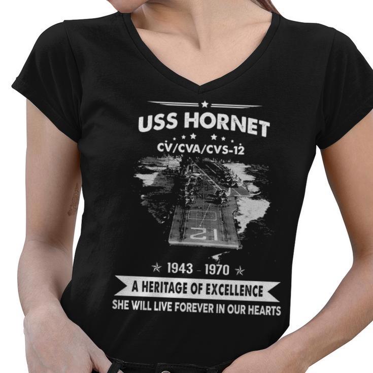 Uss Hornet Cv  V4 Women V-Neck T-Shirt