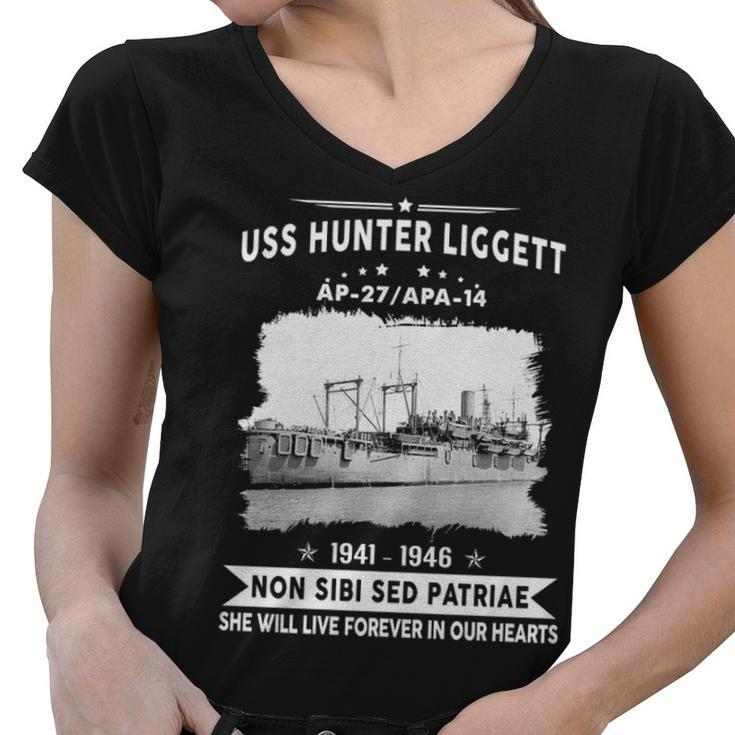 Uss Hunter Liggett Apa Women V-Neck T-Shirt