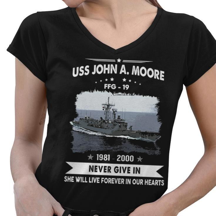 Uss John A Moore Ffg  Women V-Neck T-Shirt