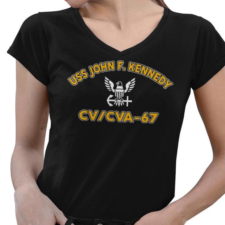 Uss John F Kennedy Cv 67 Cva  V2 Women V-Neck T-Shirt