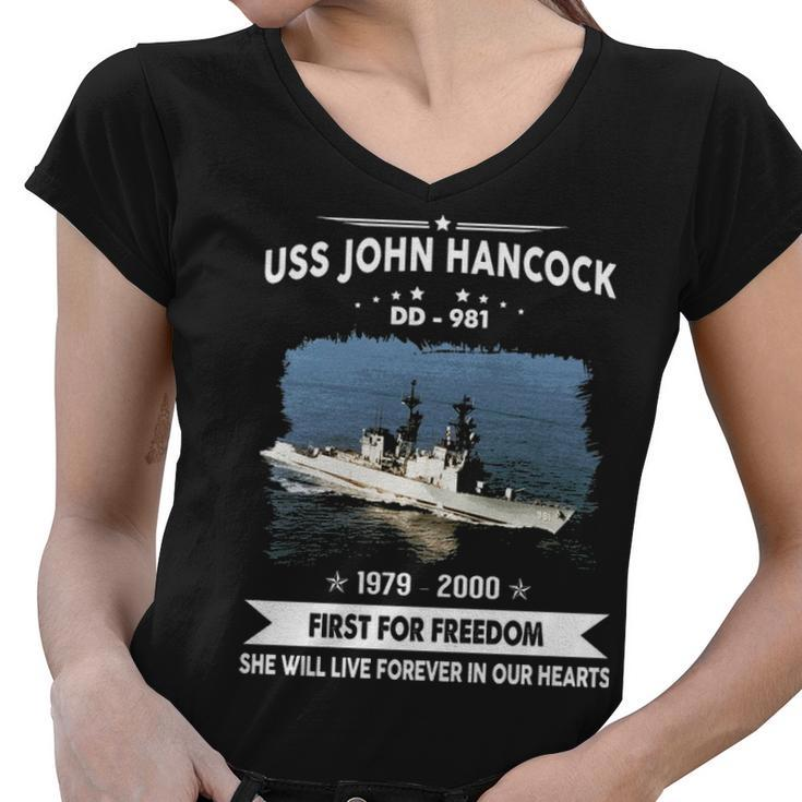Uss John Hancock Dd  Women V-Neck T-Shirt