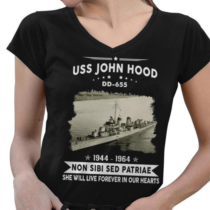 Uss John Hood Dd  Women V-Neck T-Shirt