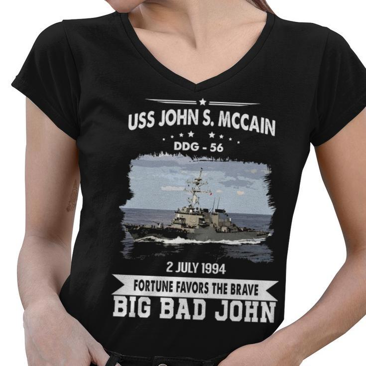 Uss John S Mccain Women V-Neck T-Shirt