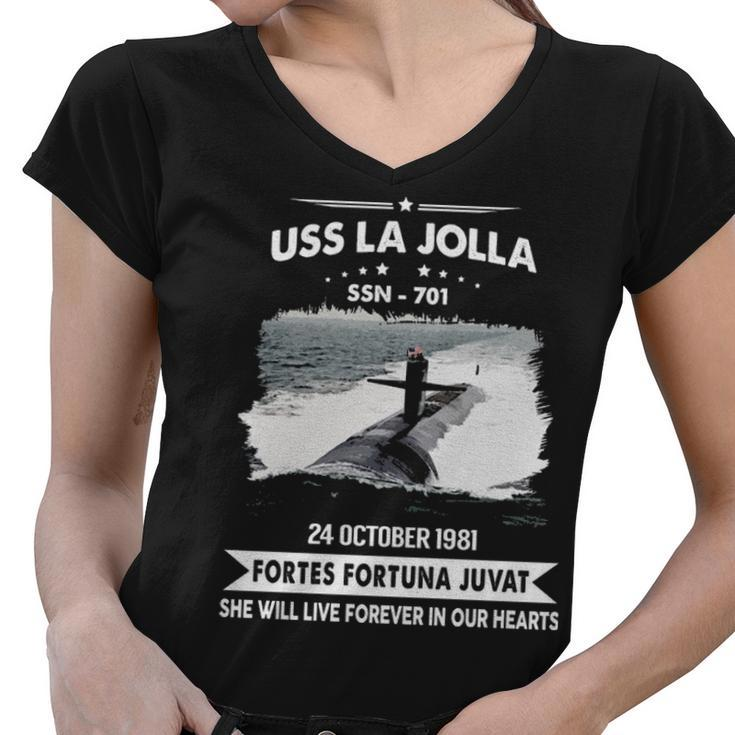 Uss La Jolla Ssn  Women V-Neck T-Shirt