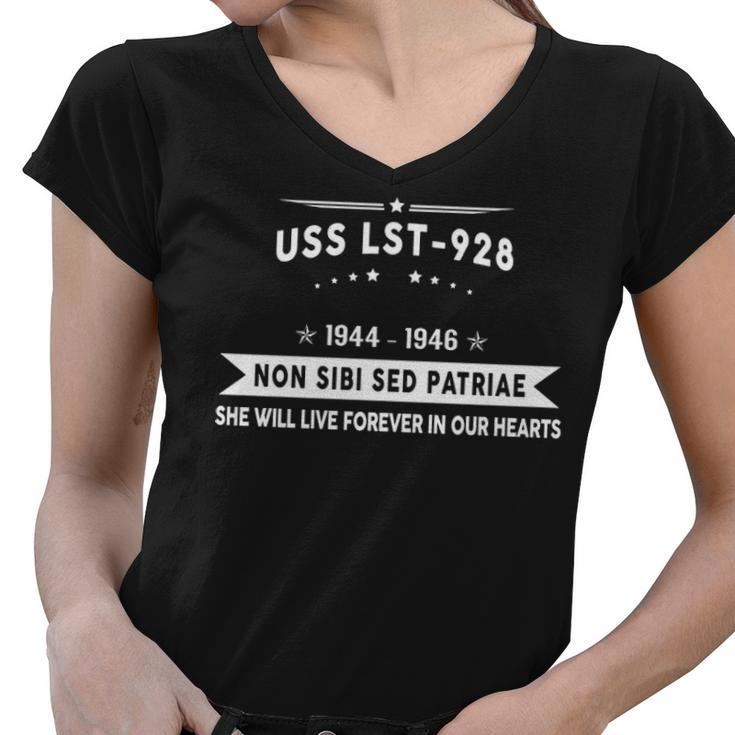 Uss Lst  Women V-Neck T-Shirt