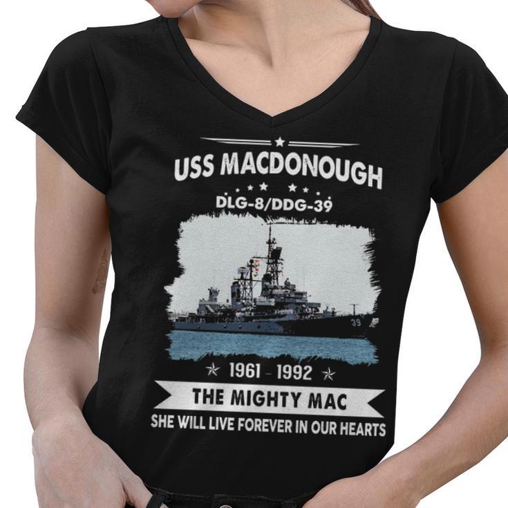 Uss Macdonough Dlg 8 Ddg  Women V-Neck T-Shirt