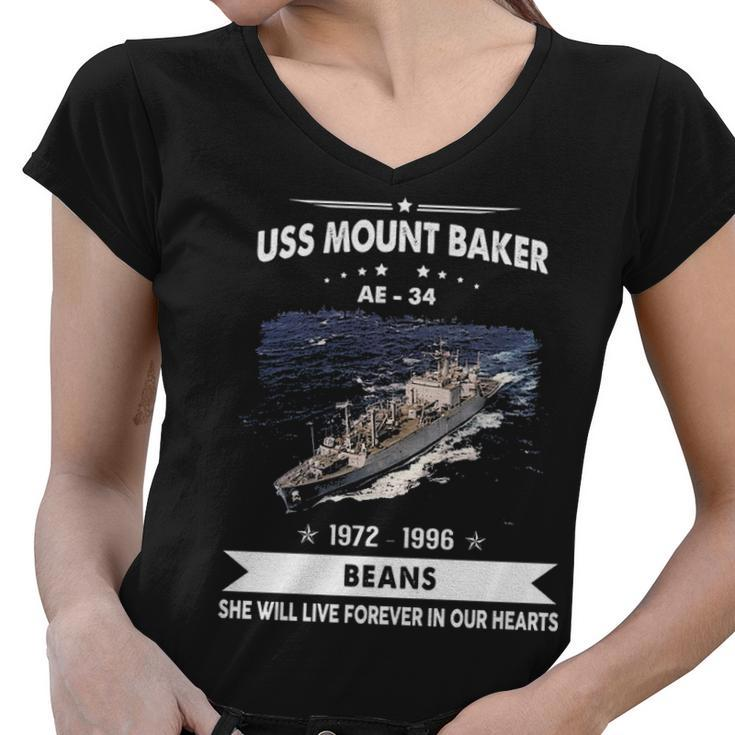 Uss Mount Baker Ae 34 Ae34 Uss Mt Baker Women V-Neck T-Shirt