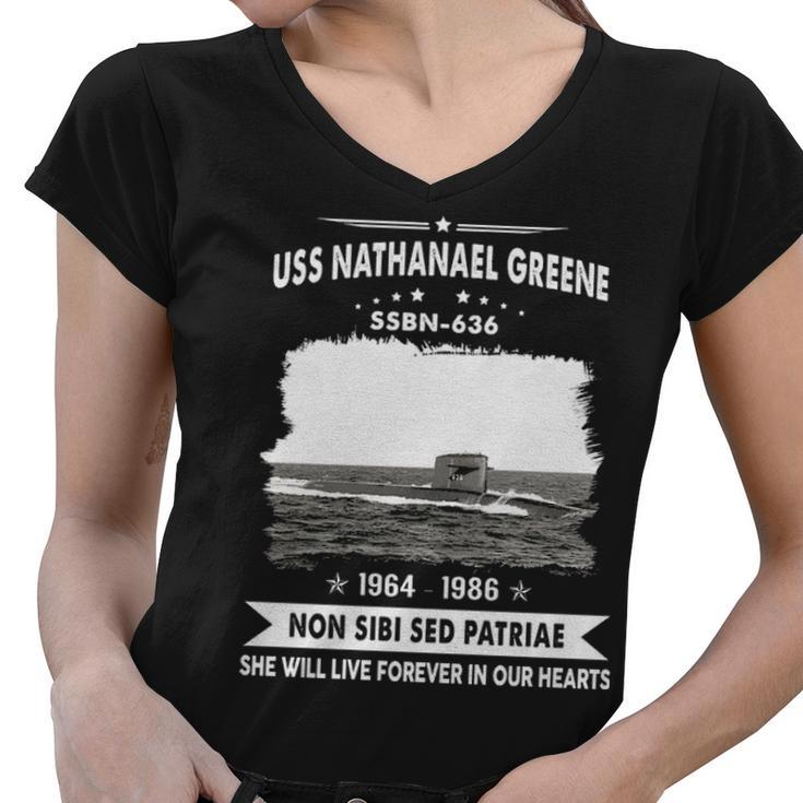 Uss Nathanael Greene Ssbn  Women V-Neck T-Shirt